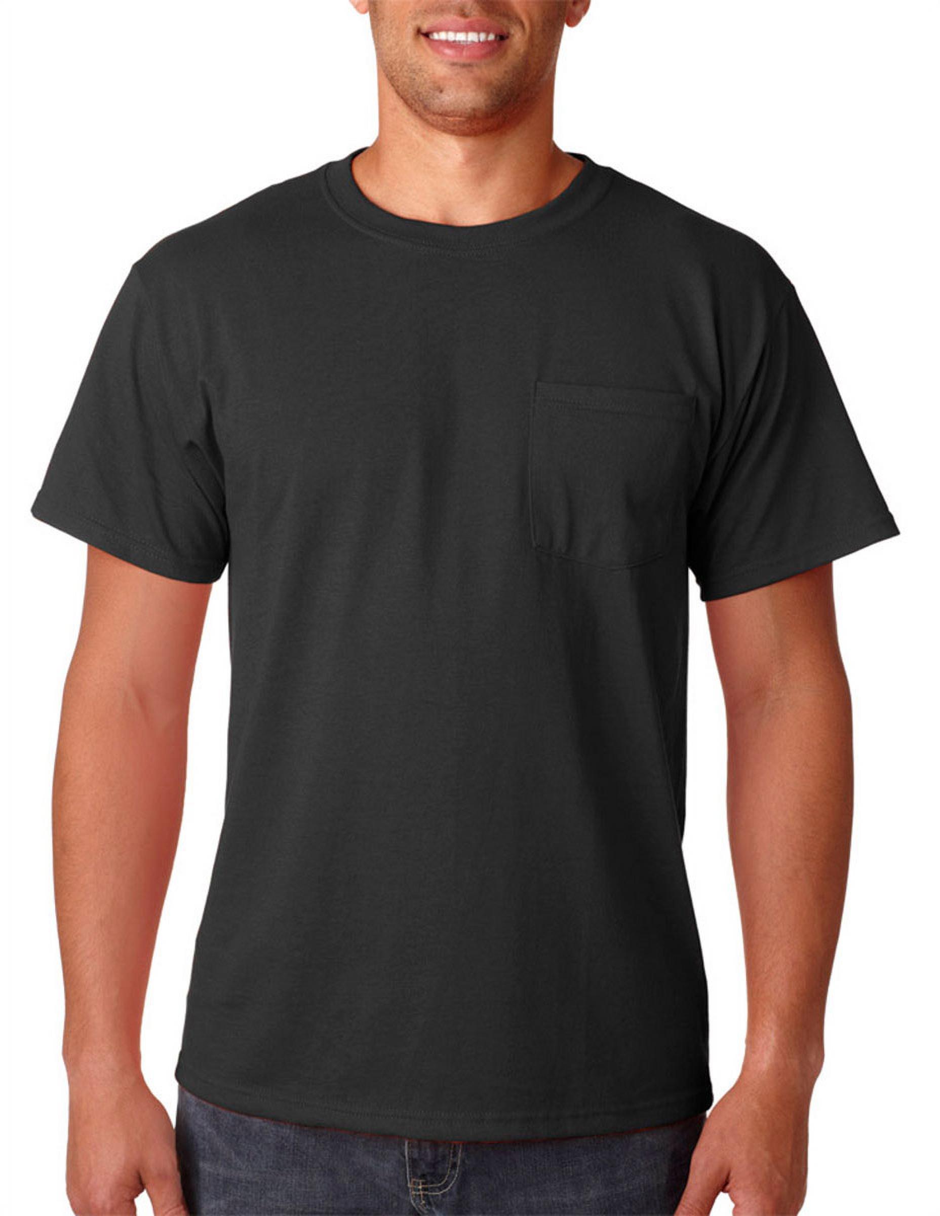 Jerzees Adult Heavyweight Ribbed Crewneck Pocket T-Shirt, Pack of 6