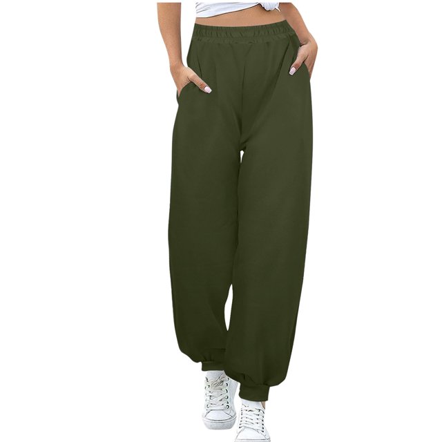 Posijego Pantalon de Survêtement pour Femme à Bas Resserré, Joggers de Sport, Taille Élastique, Couleur Unie, Pantalon de Course