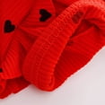 thumbnail image 3 of Zpanxa Robe Style Deux Pièces pour Tout-Petites Filles en Tricot de Coton à Imprimé Cœur, Haut à Manches Courtes, Robe de Fête Décontractée Rouge 1-2 Ans, 3 of 6
