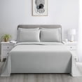 thumbnail image 4 of Marina Decoration Ultra Soft Silky Deep Pocket Solid Rayon from Bamboo Bedding All Season Sheet Set, Silver Color, 4 of 7