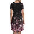 thumbnail image 4 of SMihono Robe d'Été Grande Taille pour Femmes 2023 Mode Décontractée Col Rond Couleur Unie Imprimée Manches Courtes, 4 of 6