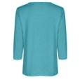 thumbnail image 5 of Yuyuzo Womens 3/4 Sleeve Tops Basic Button Crew Neck Solid Color Loose Fitted Tunics Tee Blouses, 5 of 5