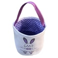 thumbnail image 2 of Hbdhejl Easter Basket Holiday Rabbit Bunny Printed Canvas Gift Carry Candy Bag, 2 of 3