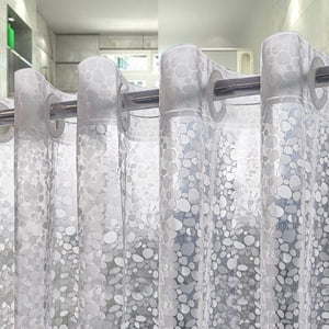 Pas de crochet nécessaire Rideau de douche imperméable Liner PEVA 71" x 74" Sans crochet pour salle de bain Goose Soft Stone Rideaux de douche