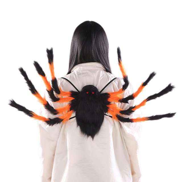 Spider Backpack, Red Eyes Fabric Wire Adjustable Halloween Prop Lightweight 8 Large Long Legs For Theme Party For Adults