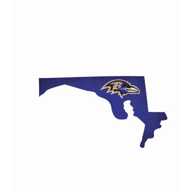 Fan Creations Panneau en Bois Baltimore Ravens 12 Pouces Design en Forme d'État