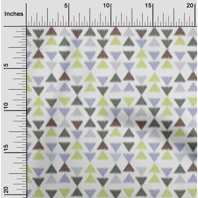 oneOone Georgette Viscose Fabric Triangle Ikat Print Sewing Fabric BTY 42 Inch Wide