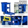 thumbnail image 4 of HOMCOM Commercial Janitorial Cart, Professional Cleaning Trolley, Blue, 4 of 10