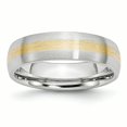 thumbnail image 1 of Bague en Satin avec Incrustation d'Or 14k 6mm Taille 12, 1 of 6