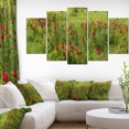 thumbnail image 1 of Wild Peonies Flower in Steppe - Modern Landscape Wall Art Canvas, 1 of 3