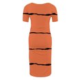 thumbnail image 4 of Ovzne Robes pour Femmes Robe Femme à la Mode Imprimée Plissée Jupe de Maternité à Manches Courtes Col Rond Robe Mi-Mollet Robe Grande Taille à Manches Courtes Imprimée Liquidation, 4 of 7