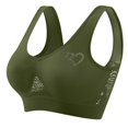 thumbnail image 1 of Women's Rhinestone Sports Bra - Hollow Back Design w/ Wide Strap Support | Anti-Sagging Wireless Bra for Workouts & Mature Figures, 1 of 2
