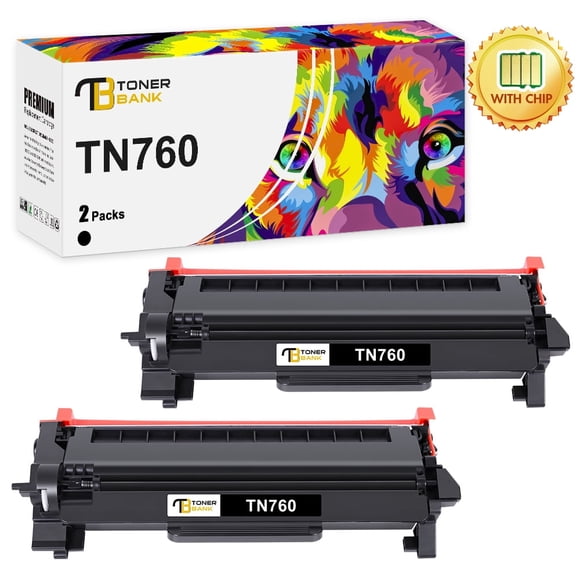 Refurbished Toner Bank TN730 TN760 Toner Cartridge Compatible for Brother TN-760 TN 760 TN-730 730 for DCP-L2550 (Black, 2-Pack)