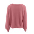 thumbnail image 3 of XZNGL Ladies Fashion V-Neck Solid Color Button Loose Sweater Outer Sweater, 3 of 7