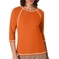 thumbnail image 1 of JIRNDf Chemises pour Femmes Hauts d'Été Tendance Manches Longues Col Rond Drôle Squelette Imprimé Coupe Ajustée T-Shirt Tunique T-Shirt pour Femmes Blouse Décontractée Orange TTG, 1 of 5