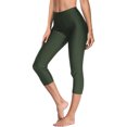 thumbnail image 1 of Womens Swim Pants Solid High Waisted Swim Capris Swimming Leggings, 1 of 7
