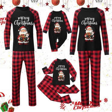 Curenmufel Family Christmas Pajamas Matching Sets Funny Family Christmas Pajamas Matching Sets Christmas Pajamas for Family Long Sleeves Christmas Holiday Sleepwear Sets (Red,XL)