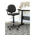 thumbnail image 3 of Boss Office Adjustable Arm Fabric Upholstered Drafting Stool in Black, 3 of 9