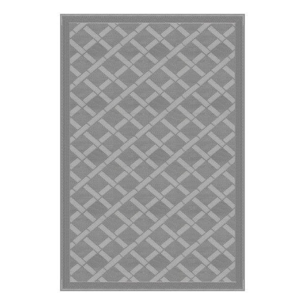 Lippert Components Patio Mat 2021028006 9 Foot Length x 6 Foot Width; Gray; Polypropylene; Reversible Fabric; UV/Mold/Mildew Resistant; Without Grommets/Stakes