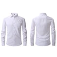thumbnail image 1 of Dress Shirts for Men with Pocket Long Sleeve Big & Tall Tshirts Shirt Button-Down Collared Wrinkle-Free Solid Color Business Work Tops, 1 of 7