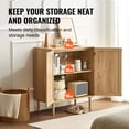 thumbnail image 3 of KFFKFF Rattan Cabinet, Rattan Storage Cabinet with 2 Magnetic Doors and Adjustable Shelves, Sideboard Buffet Cabinet for Hallway, Entryway, Living Room, or Kitchen, Natural, 3 of 9