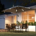 thumbnail image 2 of Outsunny Solar Patio Umbrella with LED and Tilt, Table Umbrella, Light Grey, 2 of 10