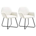 thumbnail image 1 of vidaXL Dining Chairs 2 pcs Cream Fabric, 1 of 5