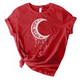 thumbnail image 2 of Levmjia T-Shirts d'Été pour Femmes Grande Taille à Manches Courtes en Liquidation Mode Femmes T-Shirt à Col Rond Imprimé Lune T-Shirt à Manches Courtes T-Shirt Décontracté Hauts, 2 of 3