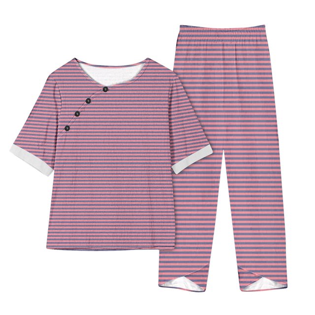 Timegard Womens 2 Piece Sets Plus Size Striped Crewneck Short Sleeve Tops and Elastic Waisted Pants Casual Outfits