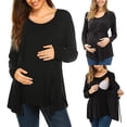 thumbnail image 2 of Maternity Tops Long Sleeve Women Long Sleeve Double Layer Nursing Tops T-Shirt for Breastfeeding Women Tops Long Sleeve Women Long Sleeve Tops Maternity Nursing Tops, 2 of 9
