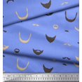 thumbnail image 3 of Soimoi Blue Moss Georgette Fabric Mustache Face Print Fabric by The Yard 44 Inch Wide, 3 of 3