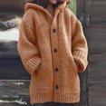 thumbnail image 2 of Pompotops Cardigan à Capuche Épais pour Femmes, Manteau Uni, Liquidation, 2 of 7