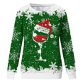 thumbnail image 4 of Besolor Chandail à Col Rond de Noël pour Femmes, Imprimé de Verre de Vin, Manches Longues, Chandails Mode, Hauts Graphiques Flocon de Neige, 4 of 4