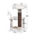 thumbnail image 4 of Vibrant Life 3-Level 31.5"Small Cat Tree with Top Perch, Paper Rope Scratching Post, Two Toys, Cream, 4 of 7