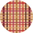 thumbnail image 1 of Ahgly Company Tapis Rond Lavable en Machine Intérieur Transitionnel Jaune Orange, 3 Pieds Rond, 1 of 7