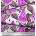 thumbnail image 2 of Soimoi Poly Georgette Fabric Monstera Leaves & Watermelon Fruits Printed Fabric 1 Yard 52 Inch Wide, 2 of 3