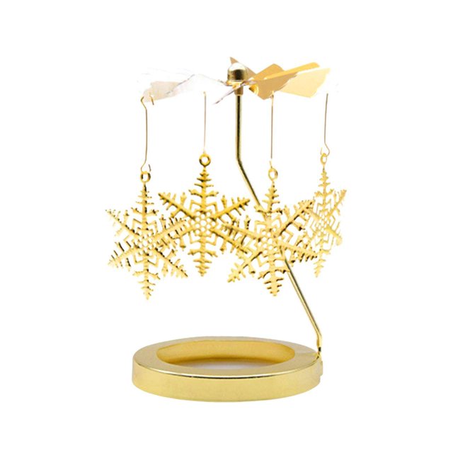 fastboy Rotating Candle Holder Candlestick Decorative for Living Room Ornament Snowflake