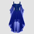 thumbnail image 2 of Robes Style Gothique pour Femmes Grande Taille Mode Robe Midi Corset Manches Longues Évasées Chiffon Fête Élégante, 2 of 5