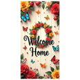 thumbnail image 1 of Welcome Home Banner Floral Butterfly Decor Wall Background for Party Wedding Garden Backdrop Photo Prop Event Decorations Vibrant Flower Display, 1 of 4