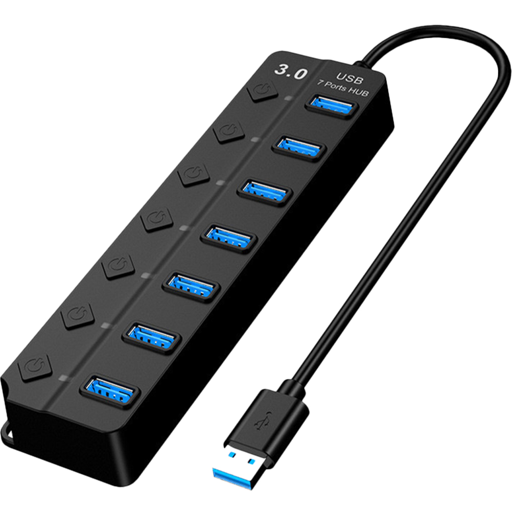7 Port USB Splitter Hub Multiple USB Ports for Laptop Computer