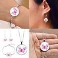 thumbnail image 3 of WIFKLSIIPG Flying Angel Wing Ribbon Necklace Bracelet Earrings Set for Women Rose Flower Cancer Awareness Jewelry, 3 of 3