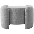thumbnail image 3 of Meridian Furniture Horizon Grey Boucle Fabric Ottoman, 3 of 10