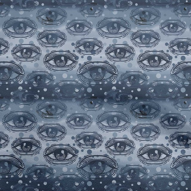 oneOone Georgette Viscose Navy Blue Fabric Conversational Eye Craft Projects Decor Fabric Printed By The Yard 42 Inch Wide
