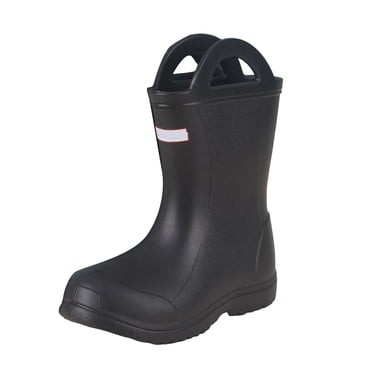 Splozh Bottes de Pluie pour Tout-Petits et Enfants, Bottes de Pluie Mi-Mollet à Bout Rond pour Filles, Sac Fourre-Tout pour Tout-Petits et Enfants, Noir, 9,5-10 Ans