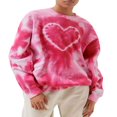 thumbnail image 1 of Women‘s Spring Long Sleeve Heart Tie Dye Print Crewneck Pullover, 1 of 5