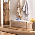 thumbnail image 3 of Safavieh Bandelier Cowhide Leather Bench, 3 of 9