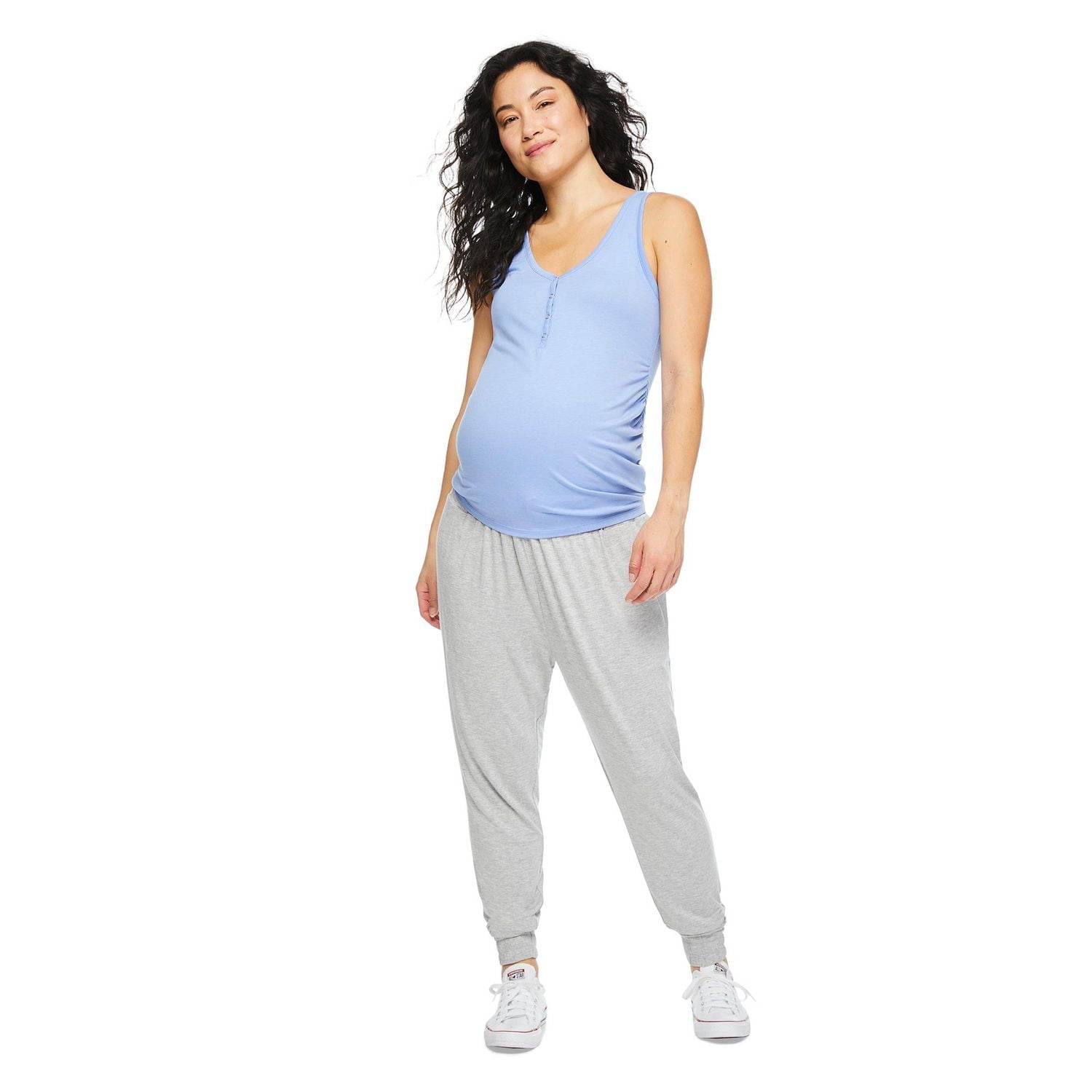Paisley Sky Maternity Snap Henley Tank