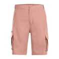 thumbnail image 3 of aohooy Cargo Shorts for Men Elastic Waist Zipper Button Work Shorts Plus Size Relaxed Fit Tactical Short with Multi Pockets 2026 Pink,XL, 3 of 5
