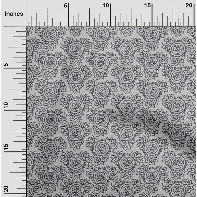 oneOone Viscose Chiffon Fabric Floral Block Print Fabric BTY 42 Inch Wide