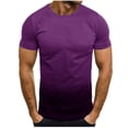 thumbnail image 1 of PEZHADA Chemises Hommes Décontractées Manches Courtes T-Shirt Ajusté Homme Couleur Contrastée Tee Dégradé Manches Courtes Hauts d'Été Col Rond Chemises Décontractées T-Shirts d'Entraînement Chemises Hommes T-Shirts Graphiques, 1 of 6